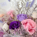 Purple - 7 Preserved Flowers Bouquet