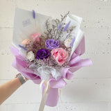 Purple - 5 Preserved Roses Bouquet