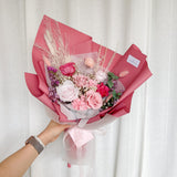 Pink - 7 Preserved Flowers Bouquet