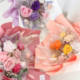 Peach - 7 Preserved Flowers Bouquet