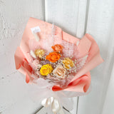 Peach - 5 Preserved Roses Bouquet