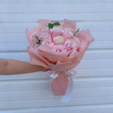 Classic Fresh Rose Bouquet (Round) - Red
