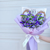 Fresh Statice Flower Bouquet (With Wooden Heart)  - Purple