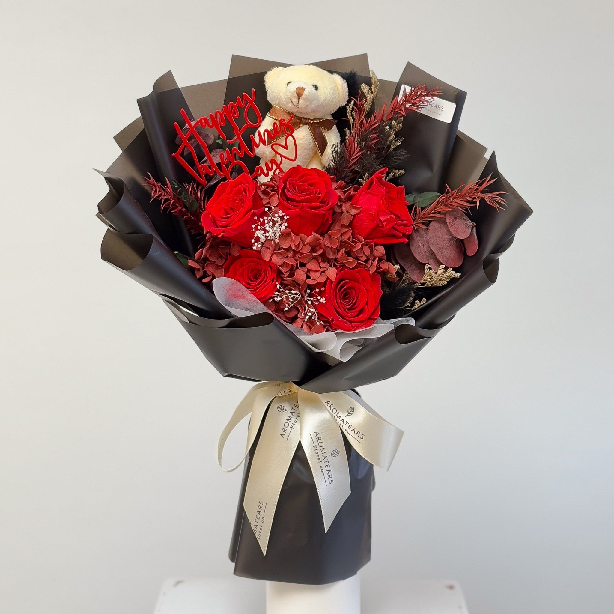 5 Preserved Rose Bouquet - Aromatears flower Rose