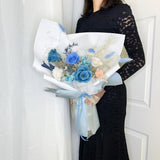 Blue - 5 Preserved Roses Bouquet