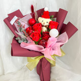 Winter Soap Flowers Bouquet - Medium (Winter/ Santa Bear Included)
