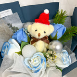 Winter Soap Flowers Bouquet - Medium (Winter/ Santa Bear Included)