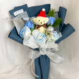Winter Soap Flowers Bouquet - Medium (Winter/ Santa Bear Included)