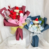 Winter Soap Flowers Bouquet - Medium (Winter/ Santa Bear Included)