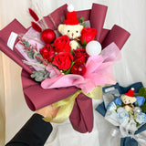 Winter Soap Flowers Bouquet - Medium (Winter/ Santa Bear Included)