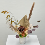 (Limited) Chocolate - Designer's Choice Single Preserved Roses Centerpiece (Joyce ONLY)