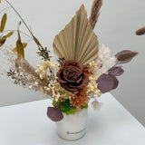 (Limited) Chocolate - Designer's Choice Single Preserved Roses Centerpiece (Joyce ONLY)