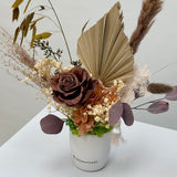 (Limited) Chocolate - Designer's Choice Single Preserved Roses Centerpiece (Joyce ONLY)