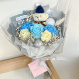 Winter Soap Flowers Bouquet - Small (Winter/ Santa Bear Included)