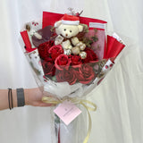 Winter Soap Flowers Bouquet - Medium (Winter/ Santa Bear Included)