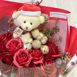 Winter Soap Flowers Bouquet - Medium (Winter/ Santa Bear Included)