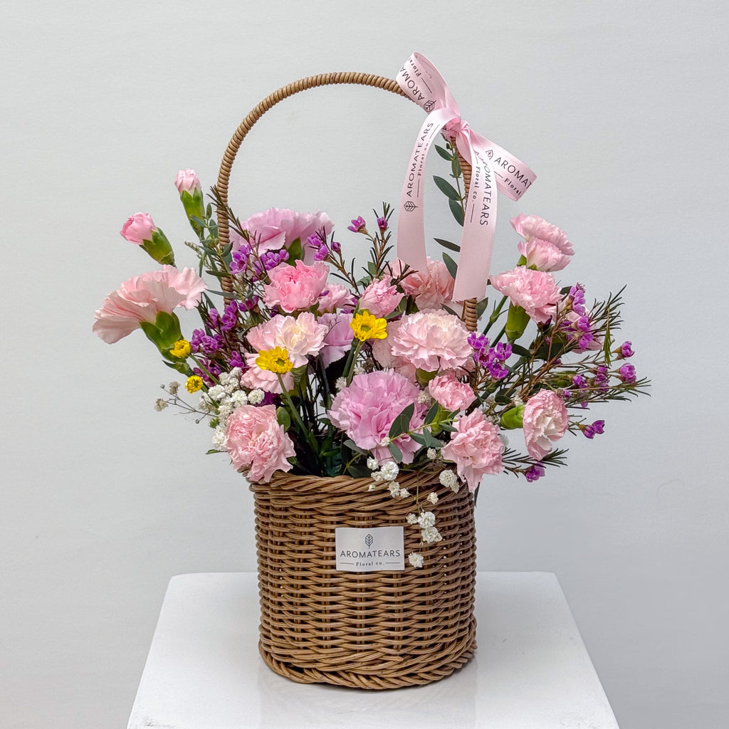 Carnations Fresh Flower Basket