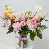 Designer's Choice Peony & Lily Fresh Flower Vase