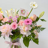 Designer's Choice Peony & Lily Fresh Flower Vase