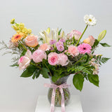 Designer's Choice Peony & Lily Fresh Flower Vase