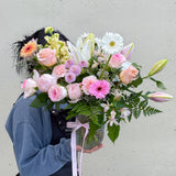 Designer's Choice Peony & Lily Fresh Flower Vase