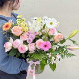 Designer's Choice Peony & Lily Fresh Flower Vase