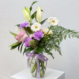 (Mother's Day Special) Designer's Choice Lily & Carnation Fresh Flower Vase