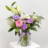 (Mother's Day Special) Designer's Choice Lily & Carnation Fresh Flower Vase
