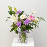 (Mother's Day Special) Designer's Choice Lily & Carnation Fresh Flower Vase