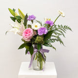 (Mother's Day Special) Designer's Choice Lily & Carnation Fresh Flower Vase