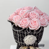 Luxe Collection Soap Rose Round Bouquet w/ Pearl Hoop