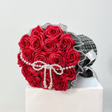 Luxe Collection Soap Rose Round Bouquet w/ Pearl Hoop