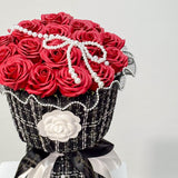 Luxe Collection Soap Rose Round Bouquet w/ Pearl Hoop