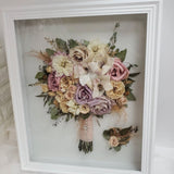 Preserved Fresh Flower Wedding Bouquet in Frame