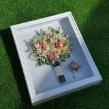 Preserved Fresh Flower Wedding Bouquet in Frame