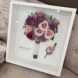 Preserved Fresh Flower Wedding Bouquet in Frame