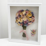 Preserved Fresh Flower Wedding Bouquet in Frame