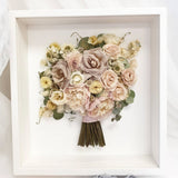 Preserved Fresh Flower Wedding Bouquet in Frame