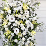 Deluxe - Designer's Choice Fresh Flowers Funeral Stand