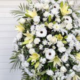 Deluxe - Designer's Choice Fresh Flowers Funeral Stand