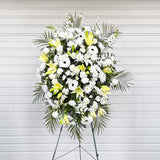 Deluxe - Designer's Choice Fresh Flowers Funeral Stand