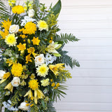 Deluxe - Designer's Choice Fresh Flowers Funeral Stand
