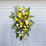 Deluxe - Designer's Choice Fresh Flowers Funeral Stand