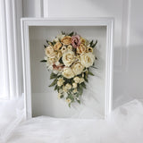 Preserved Fresh Flower Wedding Bouquet in Frame
