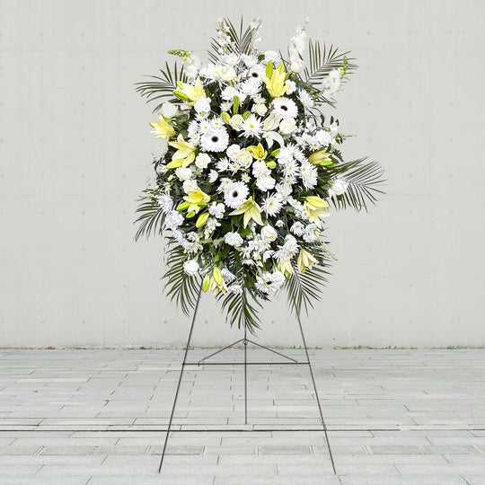 Deluxe - Designer's Choice Fresh Flowers Funeral Stand