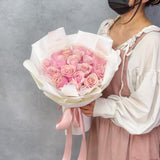 Classic Round Fresh Rose Bouquet - Aromatears flower Fresh Roses