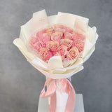 Classic Round Fresh Rose Bouquet - Aromatears flower Fresh Roses