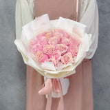 Classic Round Fresh Rose Bouquet - Aromatears flower Fresh Roses