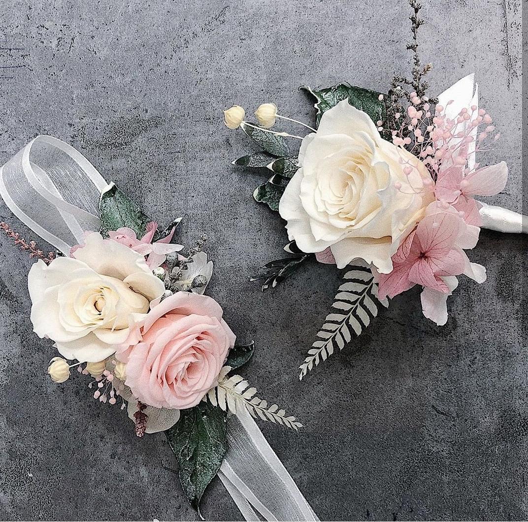 Custom Corsage & Boutonnière Set - Preserved or Soap Flower - Aromatears flowerGeneral