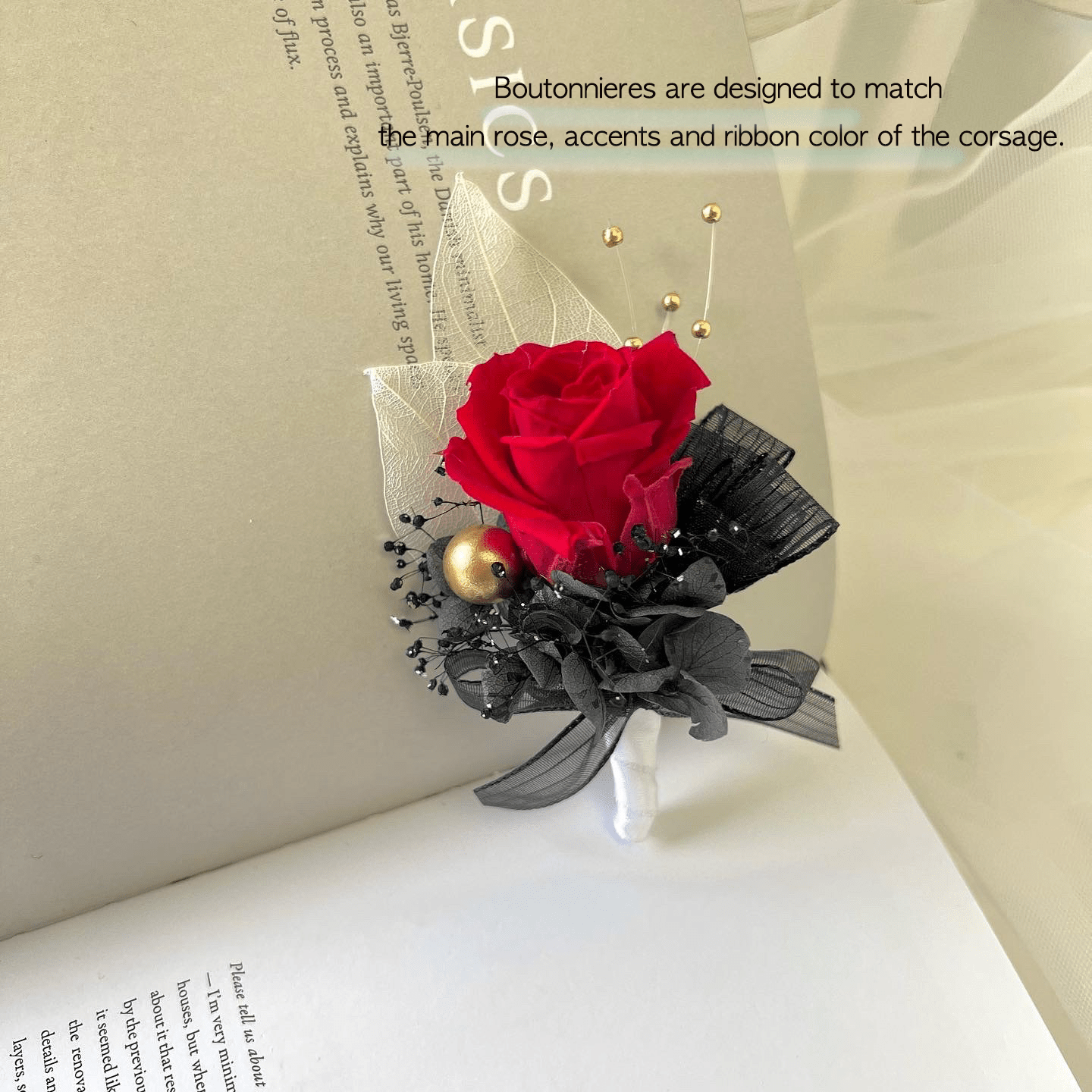 Custom Corsage & Boutonnière Set - Preserved or Soap Flower - Aromatears flowerGeneral